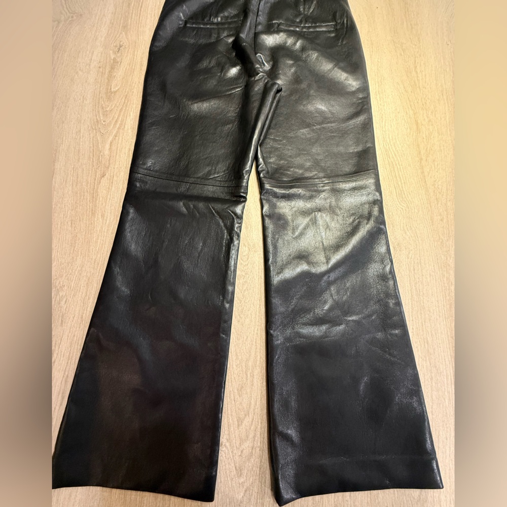 Aritzia Babatón Black Faux Leather Pants Size 6 Chic Office outfit Day to Night - Picture 13 of 14